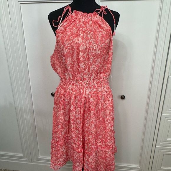 Anthropologie‎ Coral Paisley Halter Dress - Picture 2 of 6